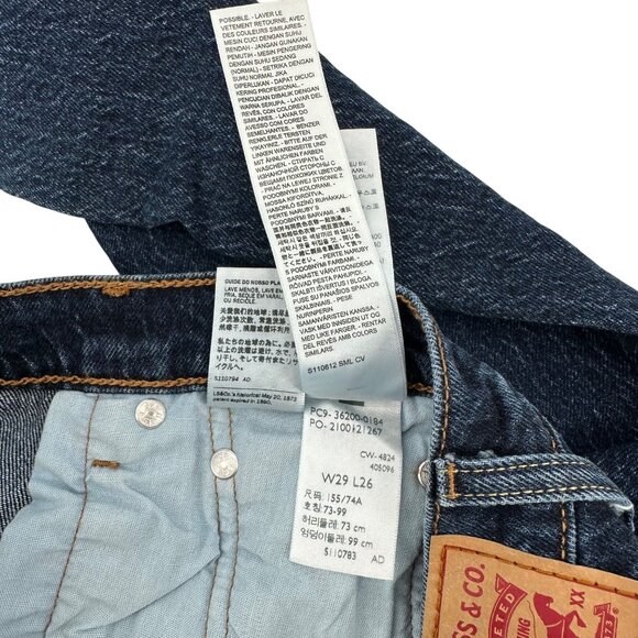 NWT Levis 501 Original Womens Blue Cropped High-Rise Straight Leg Jeans W29 L26 - Picture 8 of 12